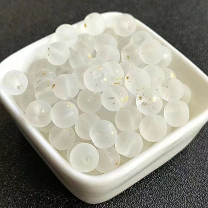 Frosted Round Glass Beads 8mm Pastel Matte Colors 50pcs 15
