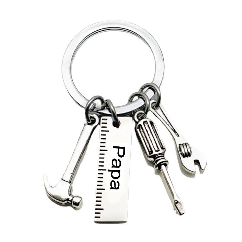 Stainless Steel Hammer Tool Dad Keychain Father's Day Gift 5