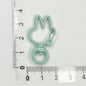Spray Painted Bunny Head Zinc Alloy Buckle Keychain Clasps 20pcs 18