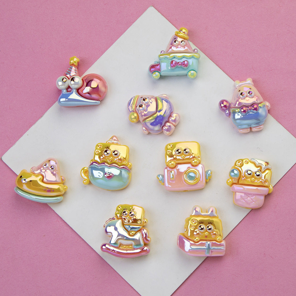 Spongebob Series Resin Beads Glossy Pastel Character Faces 20pcs 2