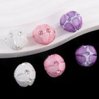 Flower Clay Beads 15mm Crystal Petal Wrapped Pastel Mixed 6pcs