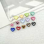 Heart Metal Beads 8mm Two-Tone Enamel Baked Finish 20pcs