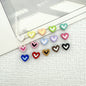Heart Metal Beads 8mm Two-Tone Enamel Baked Finish 20pcs