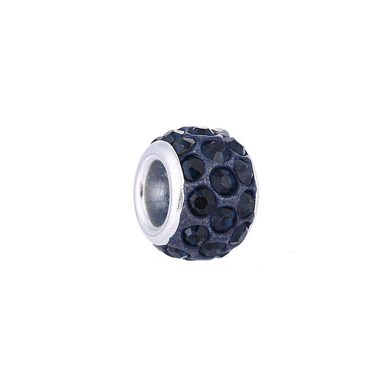 Rhinestone Spacer Clay Beads 7x11mm Chunky Large Hole 100pcs 9