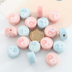 Flat Acrylic Beads 16mm Light Color Taichi Ceramic 10pcs