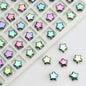 Plated Star Shaped Glass Beads 8mm Rainbow Electroplated 100pcs 23