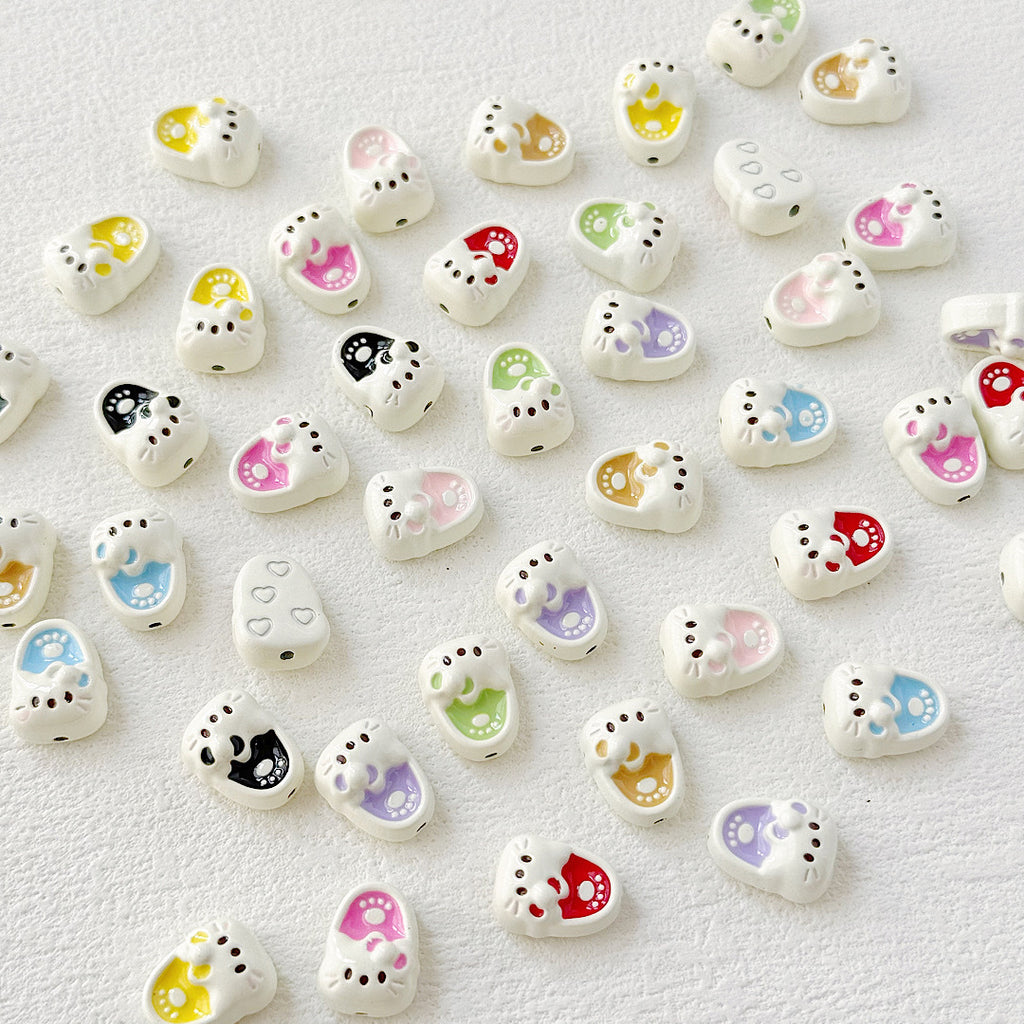 Kite Slippers Metal Beads 14mm Colorful Glossy Painted 10pcs