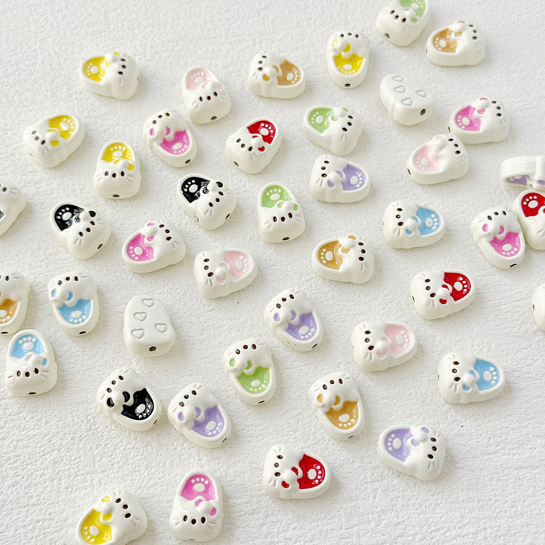 Kite Slippers Metal Beads 14mm Colorful Glossy Painted 10pcs