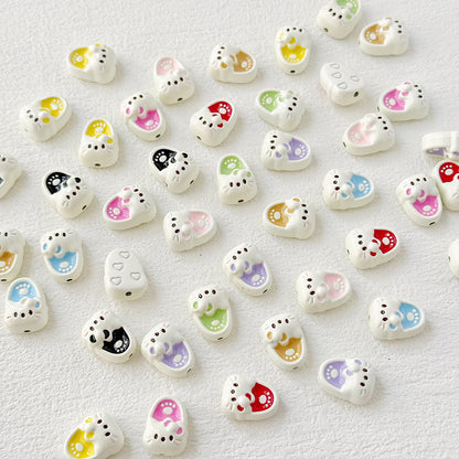 Kite Slippers Metal Beads 14mm Colorful Glossy Painted 10pcs