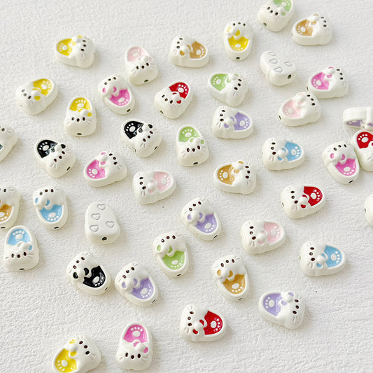 Kite Slippers Metal Beads 14mm Colorful Glossy Painted 10pcs