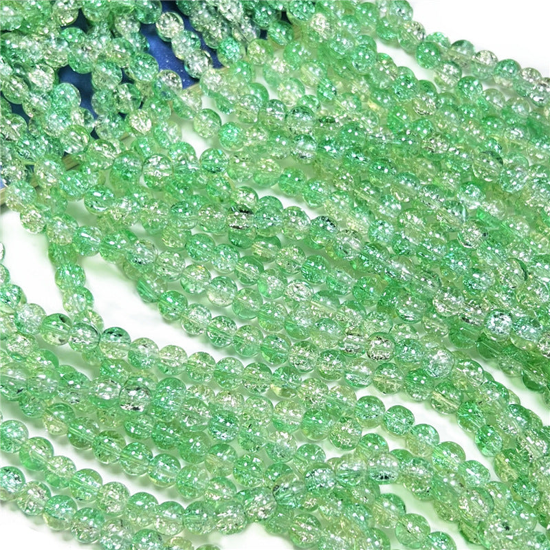 Crackle Flower Glass Beads 8mm Soft Purple Blue Gradient 3 Strands 47