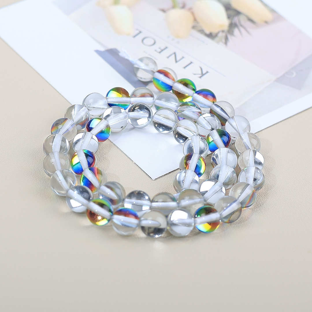 Mermaid Round Glass Beads 6mm Matte Pastel Jewel Tones 40pcs 9