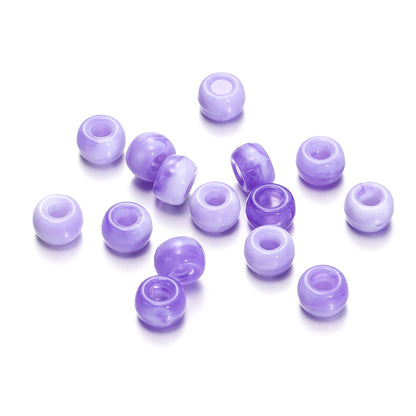 Mermaid Color Pony Beads 9mm Acrylic Pearly Pastel 200pcs 17
