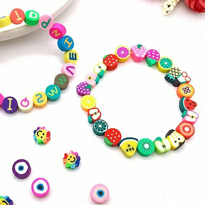 Cartoon Pattern Clay Beads 10mm Multicolor Polymer 200pcs 3