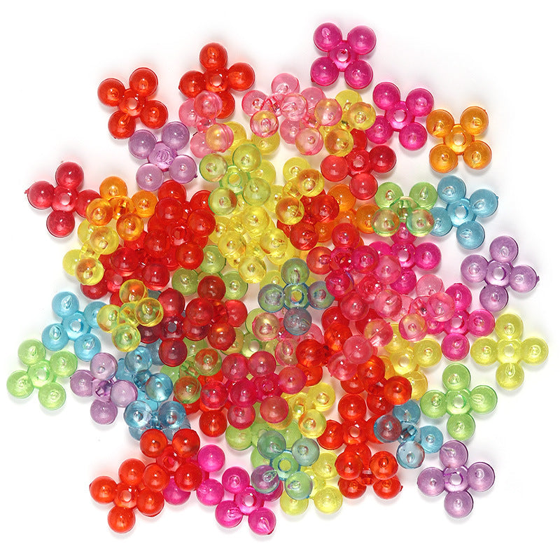 Transparent Flower Heart Four-Leaf Clover Acrylic Beads 10-12.5mm 50pcs 5