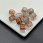 Electroplated Transparent Glass Beads 12mm Etched Rainbow Pattern 100pcs 16