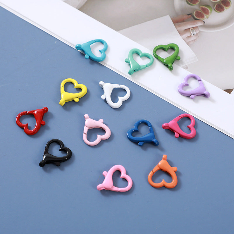 Spray Painted Alloy Heart Connector Clasps Metal Hardware 10pcs 4