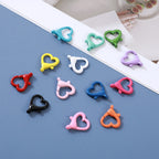 Spray Painted Alloy Heart Connector Clasps Metal Hardware 10pcs 4
