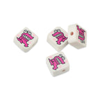 Square Clay Beads 9mm Pink Cartoon Waniyama-San 100pcs 5