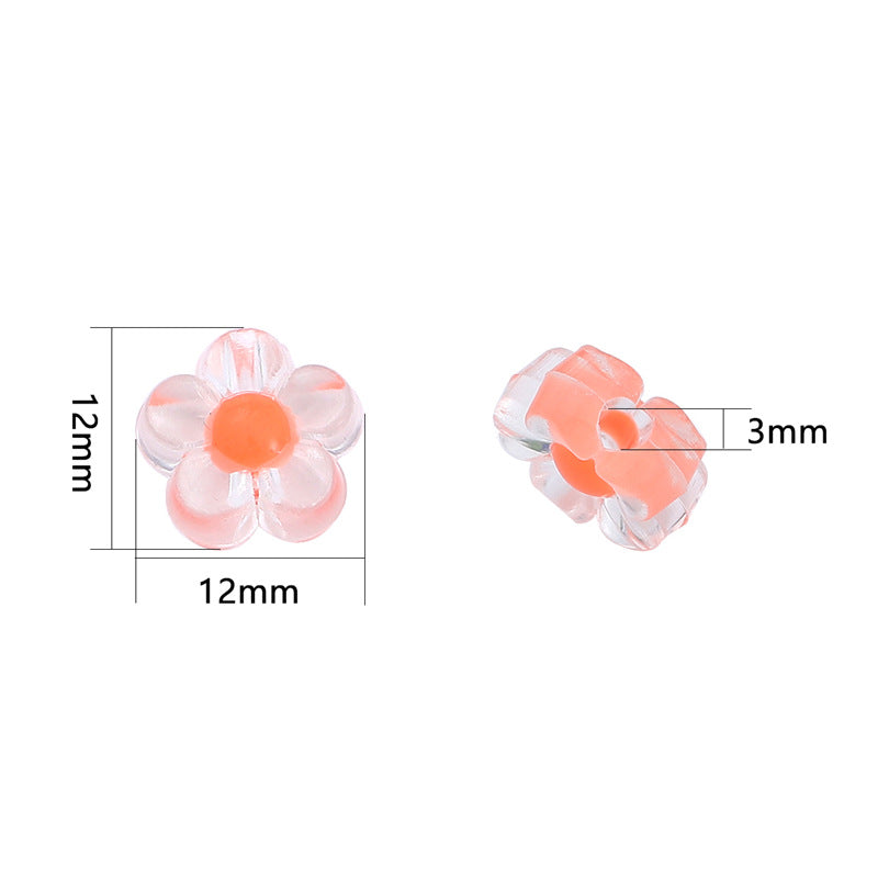 Transparent Frosted Flower Acrylic Beads 12mm Soft Pastel 100pcs 5