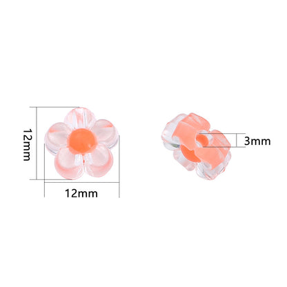Transparent Frosted Flower Acrylic Beads 12mm Soft Pastel 100pcs 5