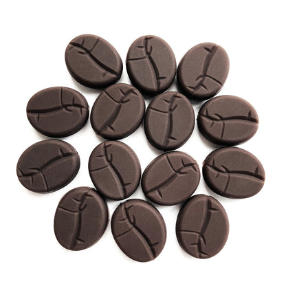 Silicone Focal Beads Coffee Beans Brown Matte Texture 20pcs 4