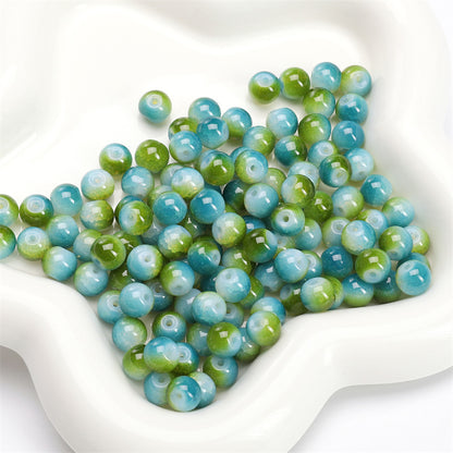 Crackle Round Glass Beads 8mm Multicolor Mixed 30pcs 32