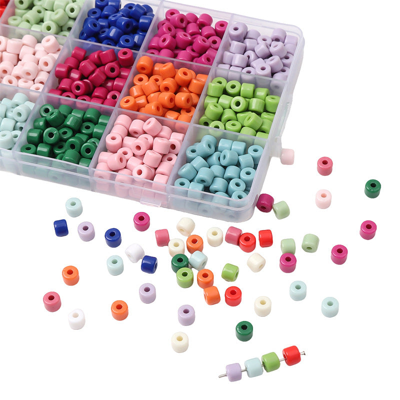 Cream Colored Pony Beads Acrylic 6mm Matte Wide Hole 50pcs 4