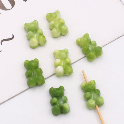 Marble Texture Bear Acrylic Beads 19mm Gradient Mixed 20pcs 3