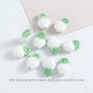Hand Painted Heart Pineapple Ceramic Beads 15mm Glossy Pastel 10pcs 9