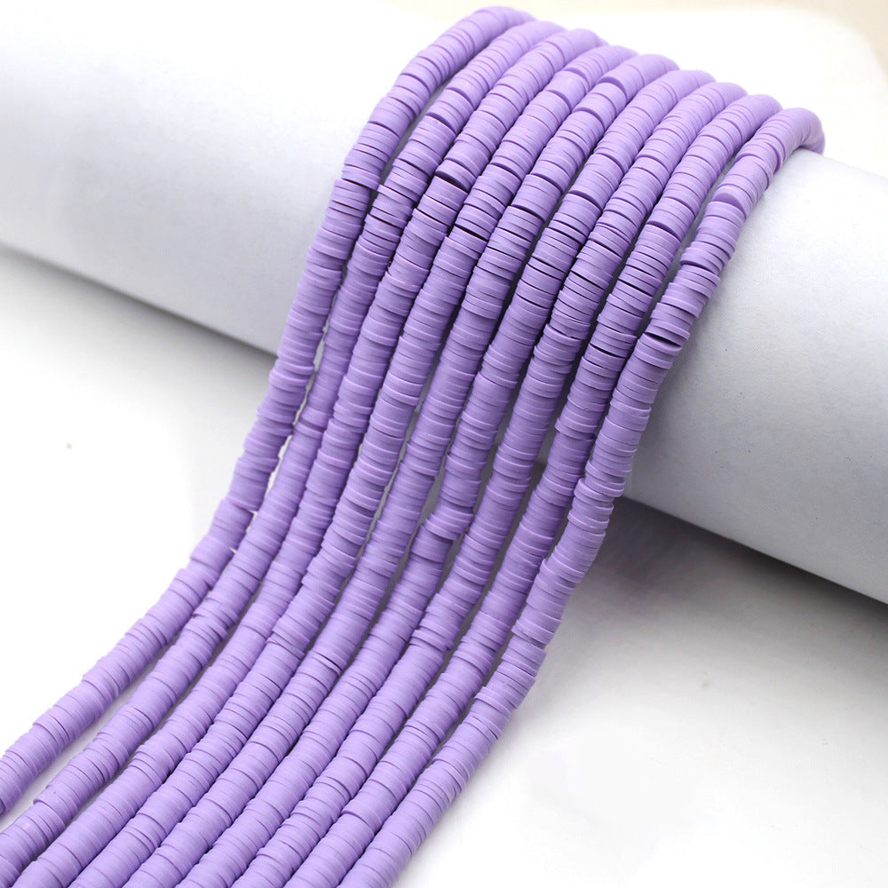 Flat Clay Beads 6mm Solid Color Polymer Spacer Beads 10strands 26
