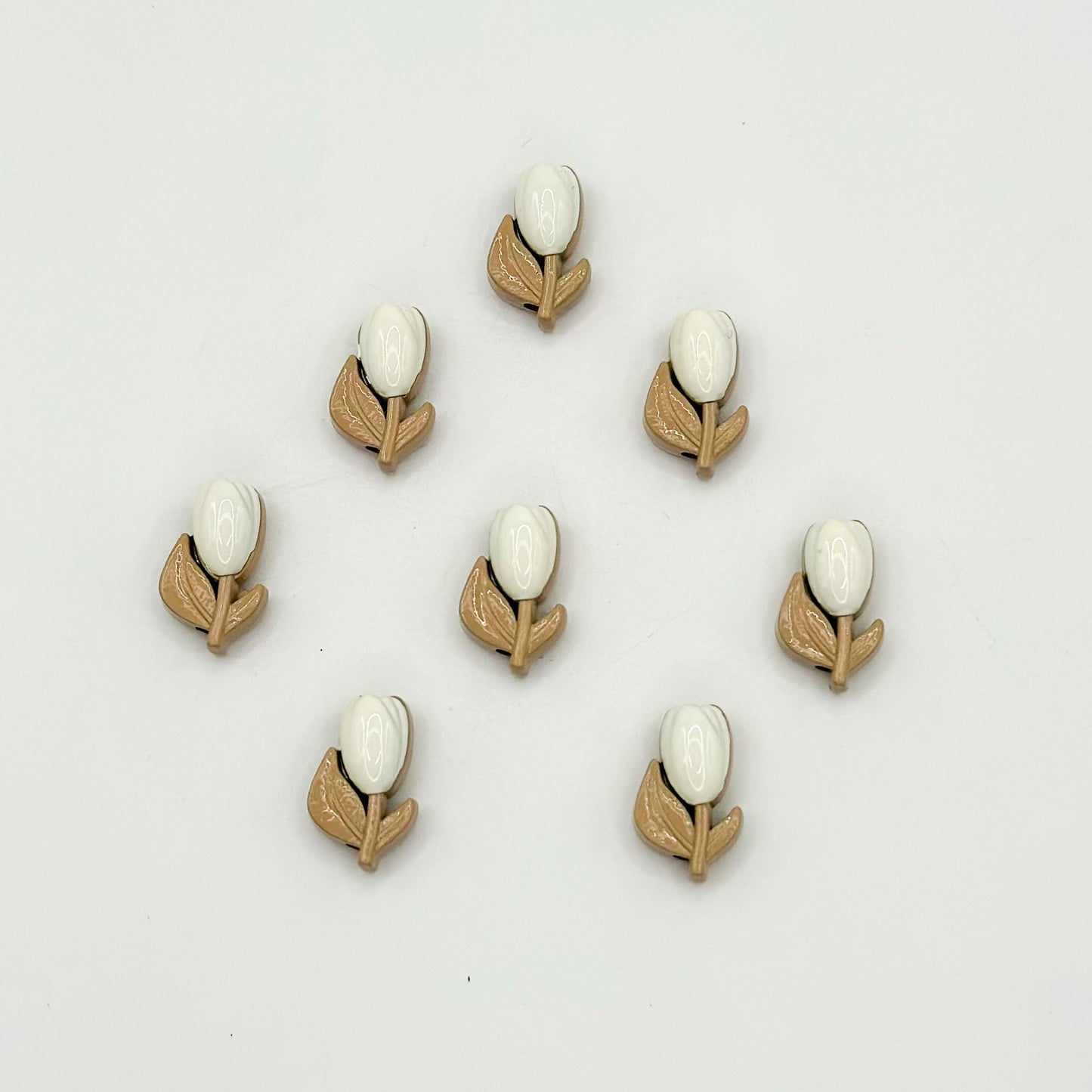 Tulip Metal Beads 14mm Two-Color Baking Painted Alloy 10pcs 16