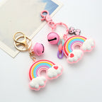 Silicone Rainbow Heart Cloud Keychain Colorful Pastel Charm 3