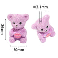 Imitation Fluffy Bear Holding Heart Resin Beads 26mm Pastel Colors 25pcs 3