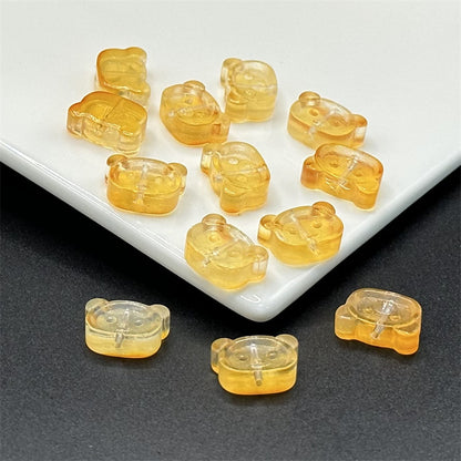 Bear Shape Transparent Glass Beads 14mm Colorful Mix 100pcs 10