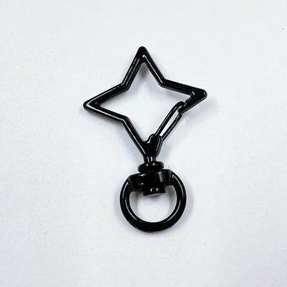 Zinc Alloy Colorful Four Pointed Star Swivel Buckle Keychain Clasps 20pcs 7