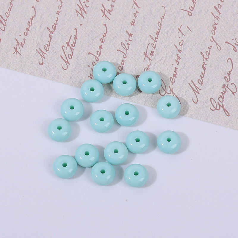 Glass Round Spacer Beads 6mm 8mm Imitation Jade Color 100pcs 6
