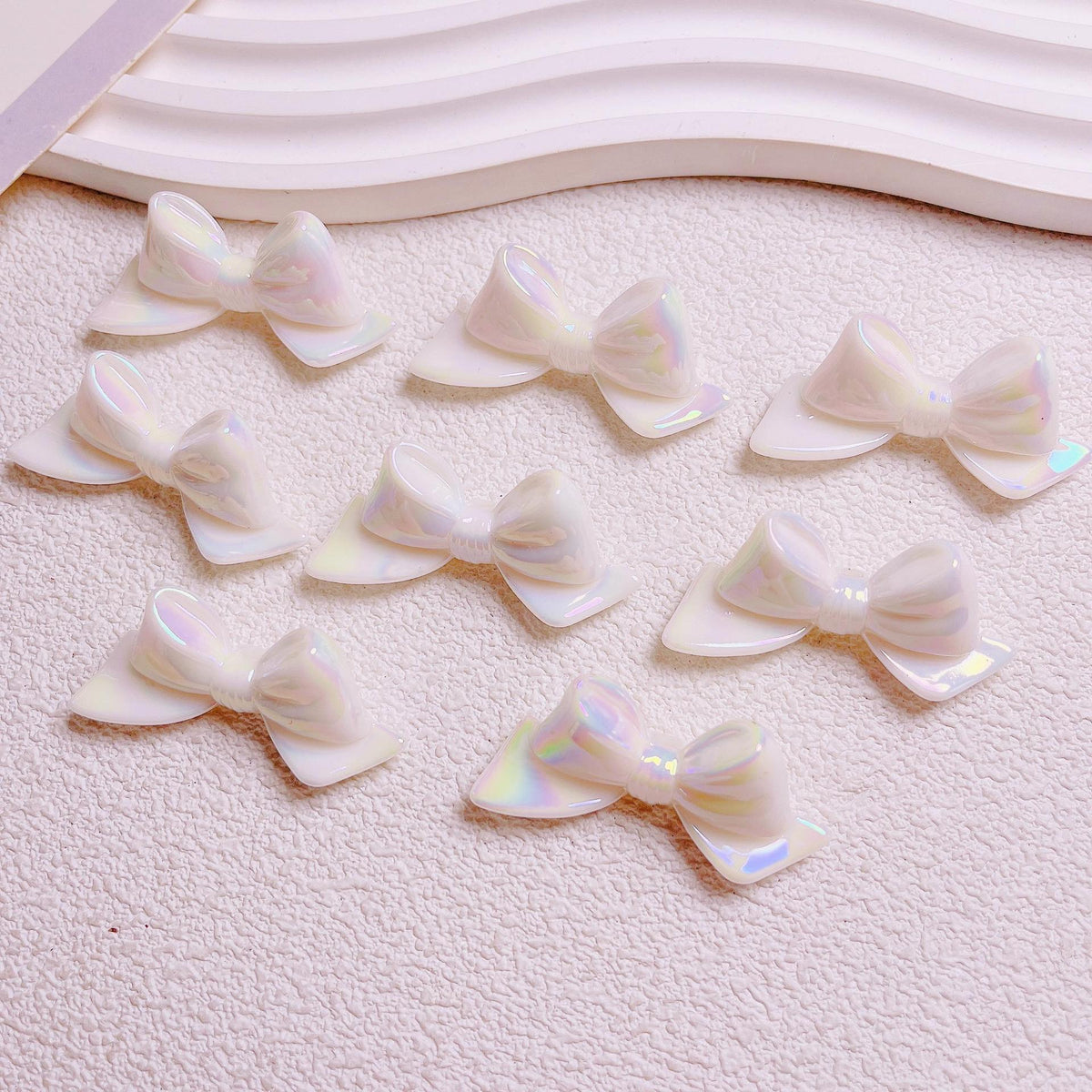 Glow In The Dark Bow Acrylic Beads 20x46mm Double Color Plating 5pcs 3