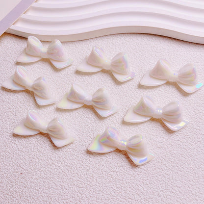 Glow In The Dark Bow Acrylic Beads 20x46mm Double Color Plating 5pcs 3