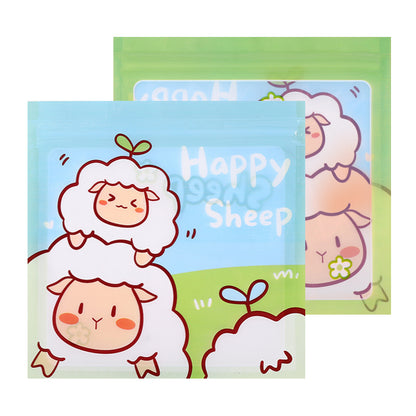 Top Seal Zip Lock Bags 13.5cm Pastel Animal Pattern 10pcs 16
