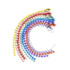 Multi Colored Iron Ball Chain Key Rings 10mm 12mm Length 100pcs 5