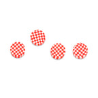 Flat Clay Beads 9mm Red Checkered Pattern Polymer 100pcs 5