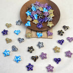 Leopard Print Heart Star Acrylic Beads 20mm Mixed Colors 50pcs 3