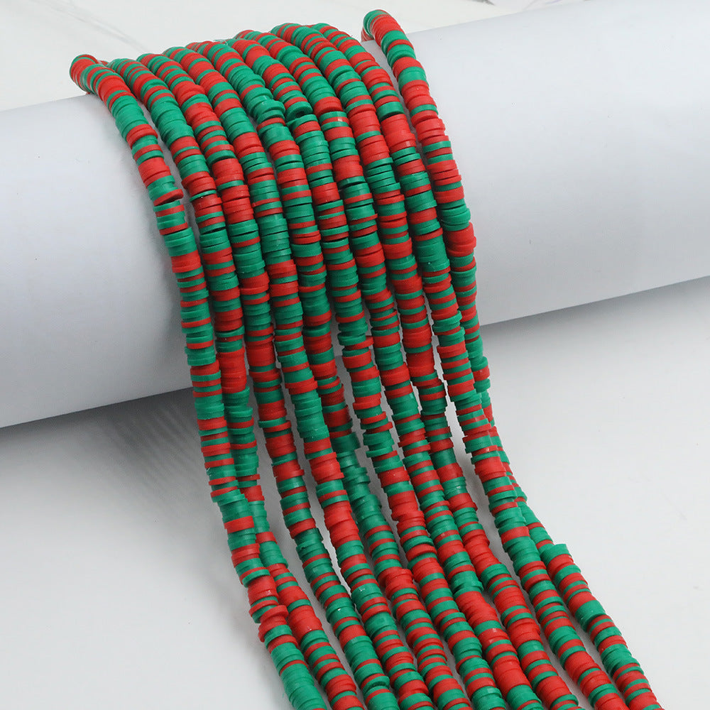Flat Clay Beads 6mm Colorful Mixed Polymer Spacer 10strands 17