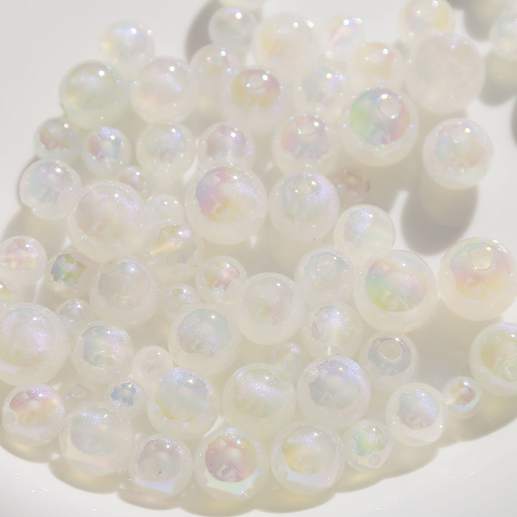 Pearl Acrylic Beads 8-16mm Mermaid Imitation Shimmer 10pcs 2