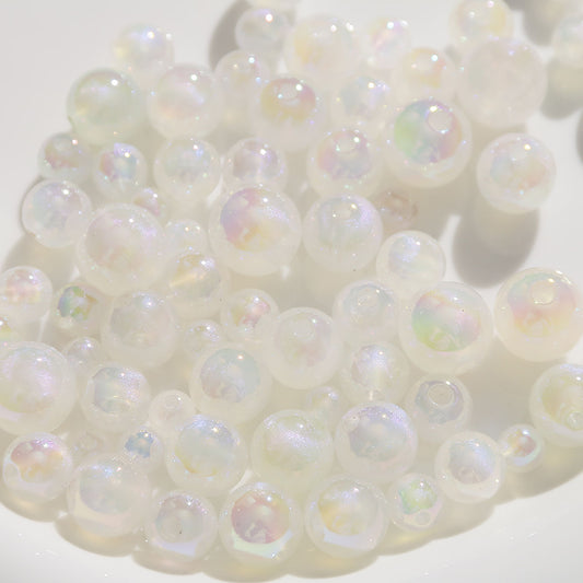 Pearl Acrylic Beads 8-16mm Mermaid Imitation Shimmer 10pcs 2