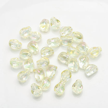 Electroplated Skull Head Glass Beads 8mm x 10mm Iridescent 30pcs 17
