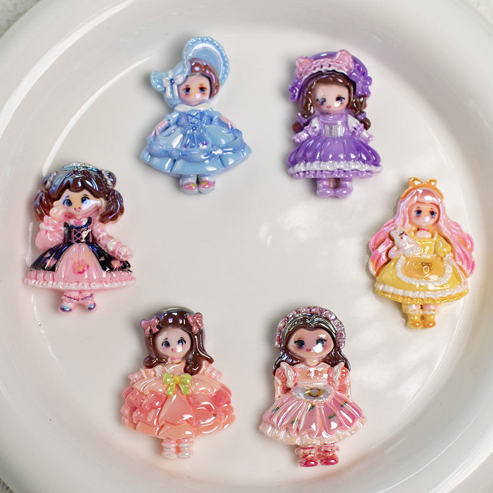 Plating Princess Lolita Series Resin Beads Glossy Pastel Colors 10pcs 2