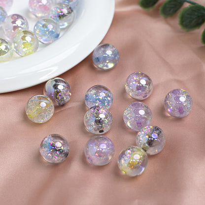 Dyed Core Imitation Opal Resin Beads 8mm Round Mixed Colors 40pcs 4