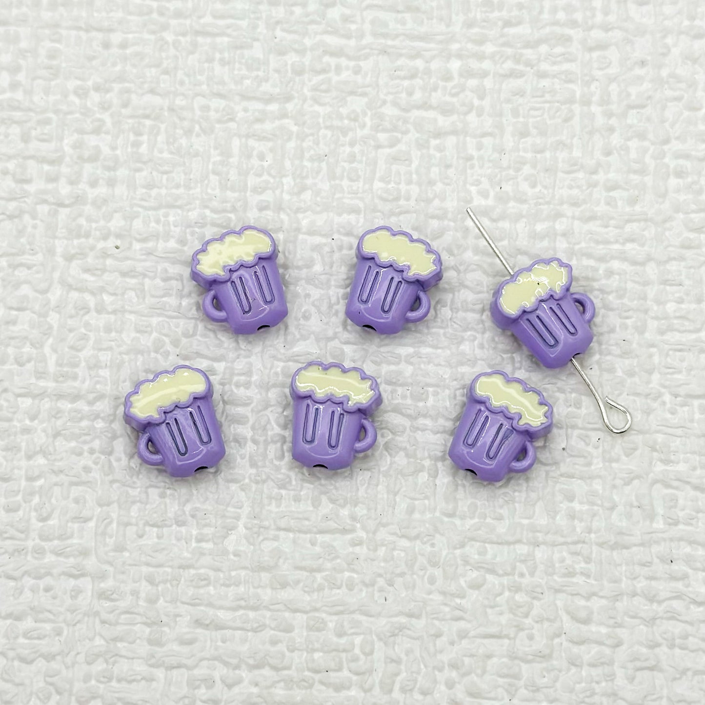 Beer Cup Metal Beads 11mm Hand Painted Enamel Alloy 10pcs 13